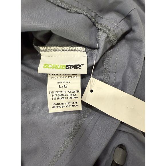 NWT lot of 2 Scrubstar Unisex Large Drawstring Medical Pants Bottoms Gray/Blue - Picture 5 of 6